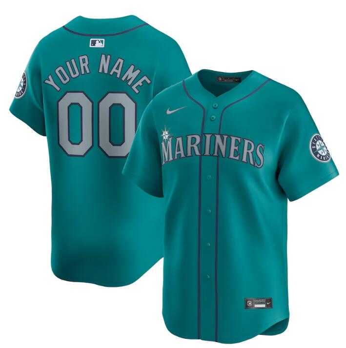 Men's Seattle Mariners Active Player Custom Aqua Alternate Limited Stitched jersey,We sell and wholesale Men's Seattle Mariners Active Player Custom Aqua Alternate Limited Stitched jersey on line form chian!